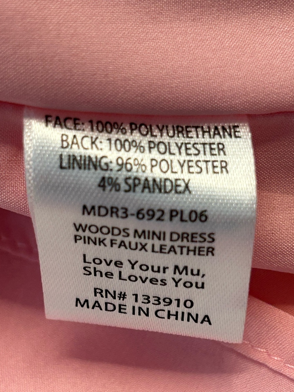Show me your Mumu pink Barbiecore vegan leather Y2K 90s mini dress NWT MD - Picture 10 of 10
